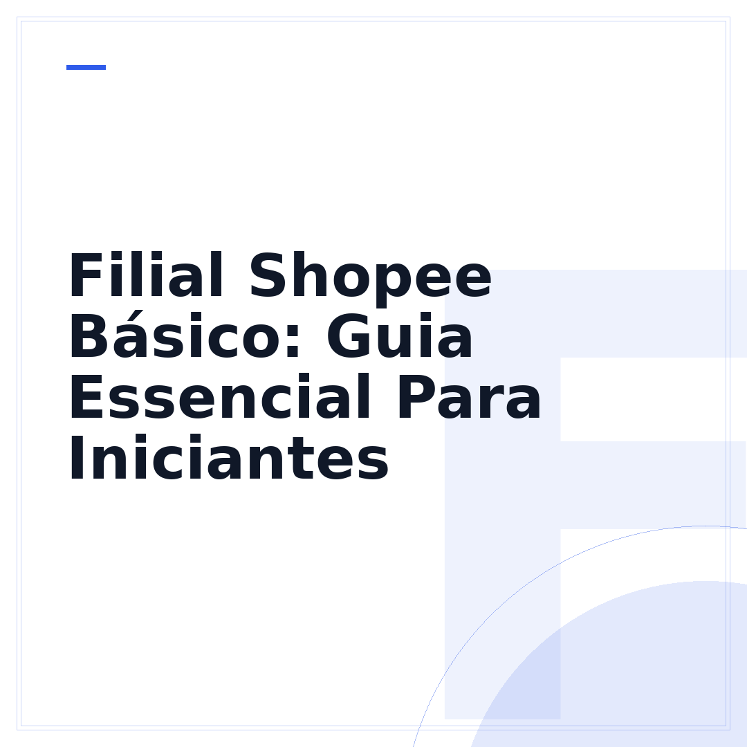 Filial Shopee Básico: Guia Essencial Para Iniciantes