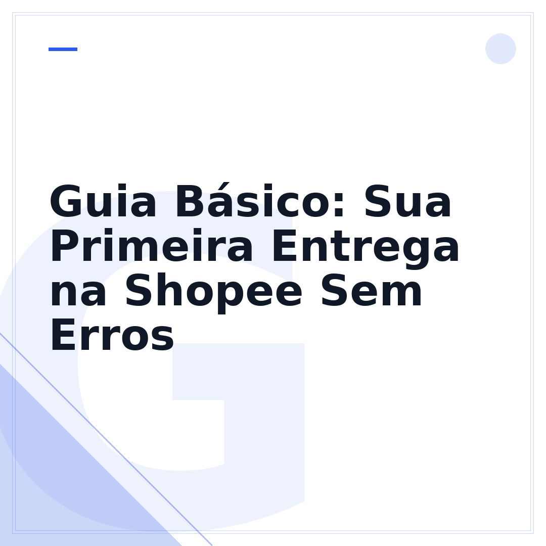Guia Básico: Sua Primeira Entrega na Shopee Sem Erros