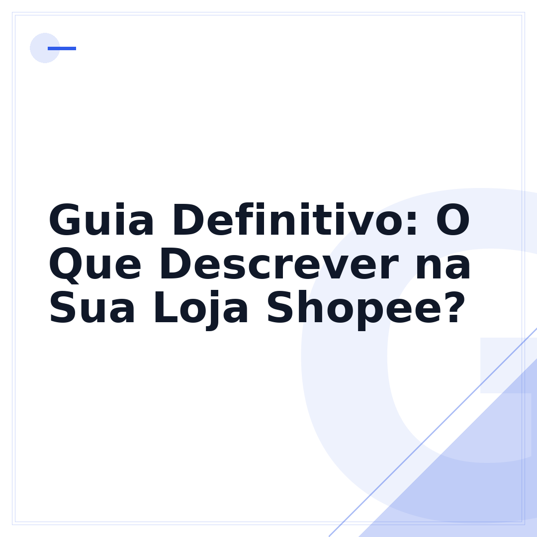 Guia Definitivo: O Que Descrever na Sua Loja Shopee?