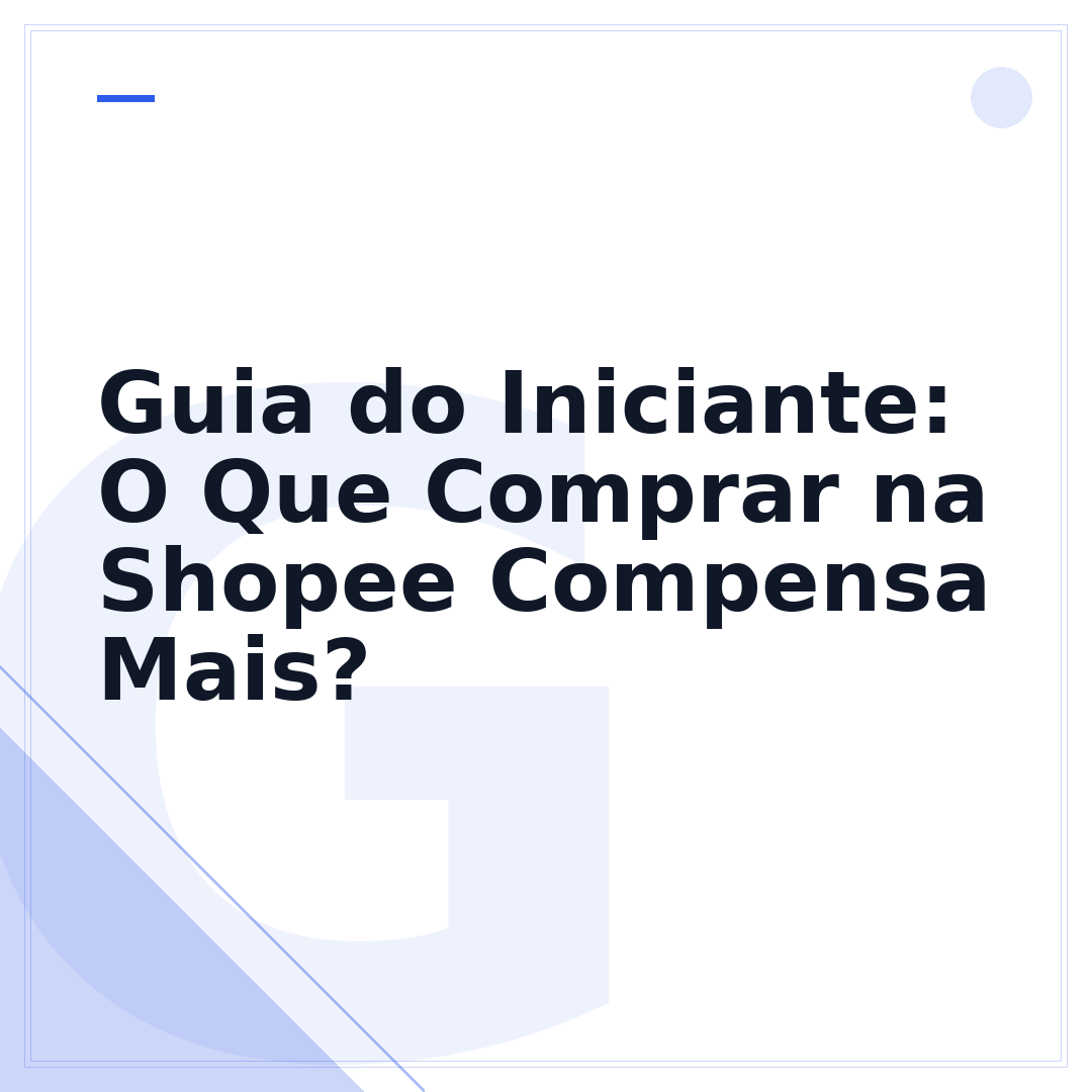 Guia do Iniciante: O Que Comprar na Shopee Compensa Mais?