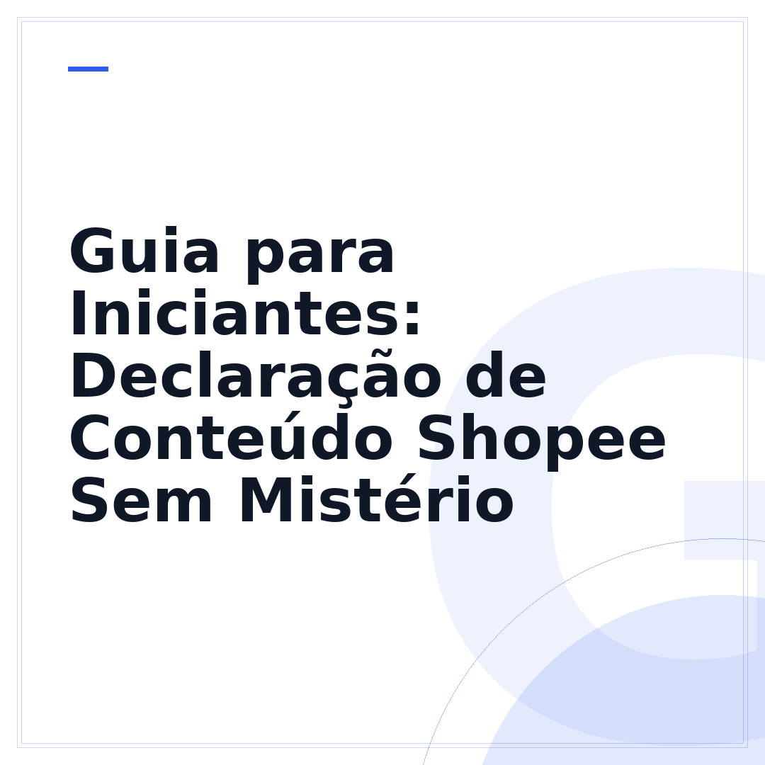 Guia para Iniciantes: Declaração de Conteúdo Shopee Sem Mistério
