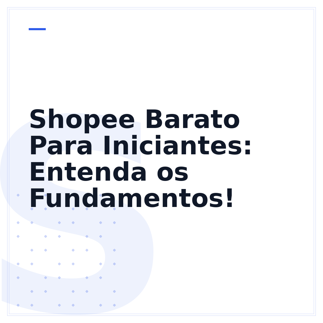 Shopee Barato Para Iniciantes: Entenda os Fundamentos!