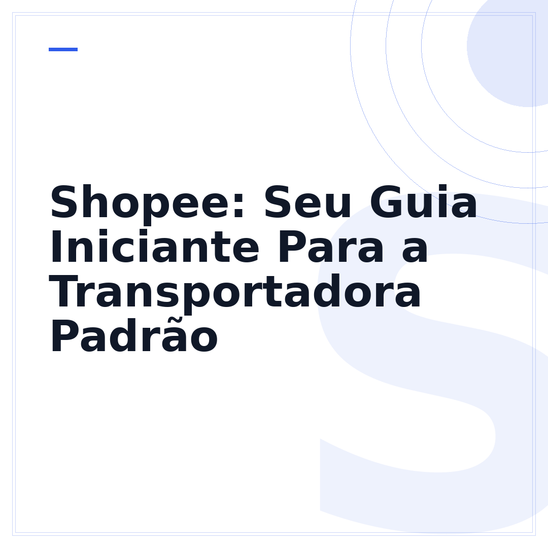 Shopee: Seu Guia Iniciante Para a Transportadora Padrão